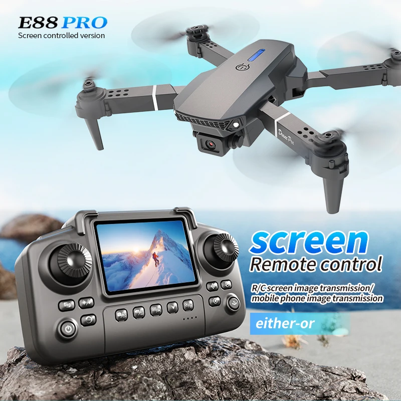 Drone Camera Hd - Drone E88 PRO Profesional dengan Layar